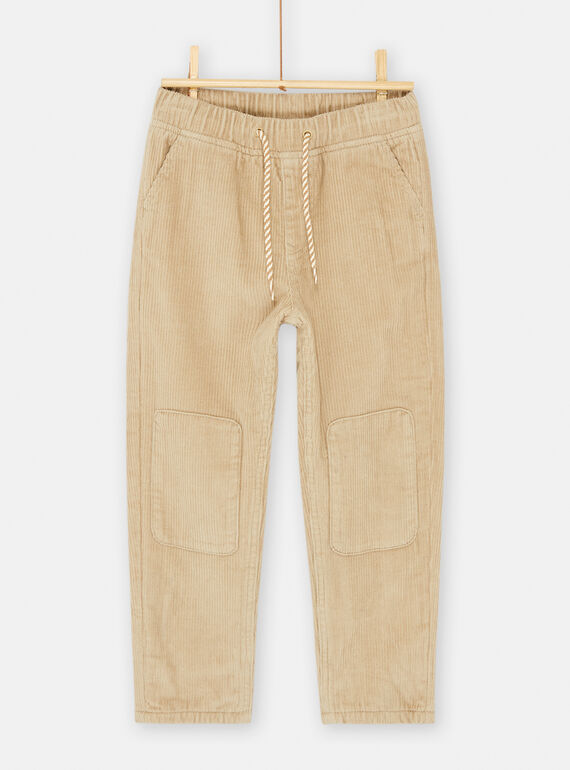 Pantalon beige en velours côtelé SOLOPAN / 23W902R1PAN080