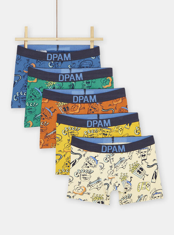 Lot de 5 boxers multicolores à imprimé fantaisie garçon SEGOBOXSEM2 / 23WH1268BOX408