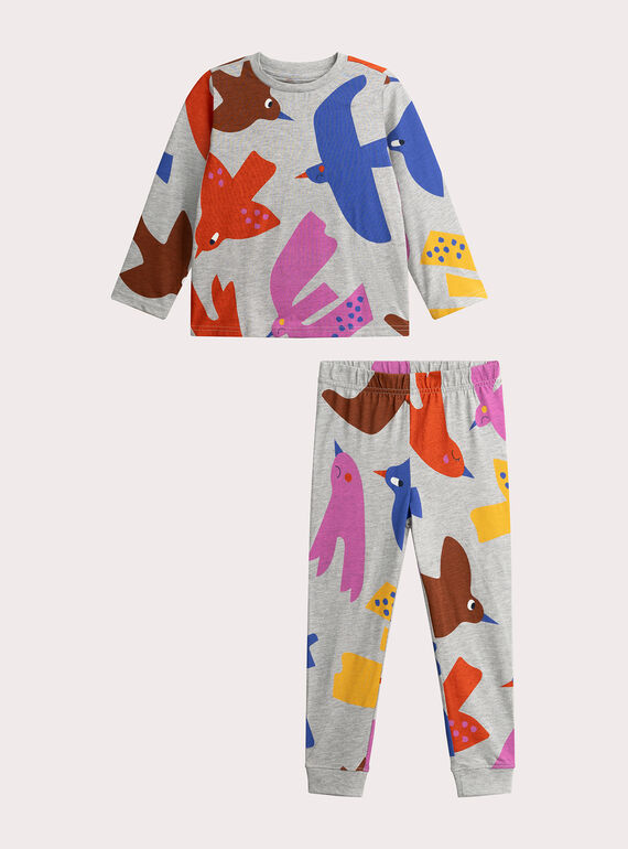 Pyjama mixte à motif oiseau pour enfant  VEGOPYJMIX2 / 24WH1261PYJJ922