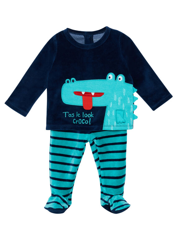Pyjama bébé prématuré garçon 43 cm en velours bleu ciel Cigogne fabriqué au  Portugal à 9,99 €