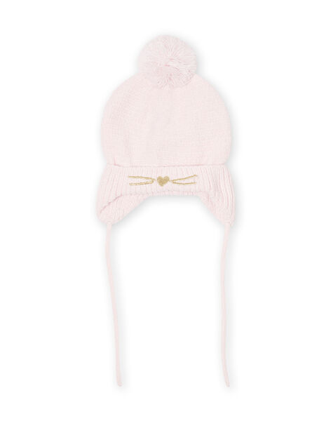 Bonnet Rose En Maille Avec Pompon Bebe Fille Manteau Blouson Pilote Dpam