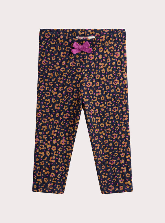 Legging en côte imprimé fantaisie pour bébé fille  VYIKOLEG / 24WI0931CALC205