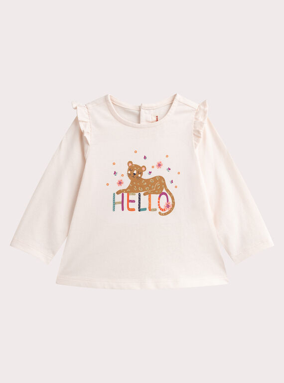 T-shirt à animation léopard pour bébé fille VIKOTEE1 / 24WG0931TML002