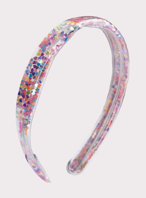 Serre-tête transparent à paillettes multicolores pour fille VYAJOSERR3 / 24WI01L1TET099