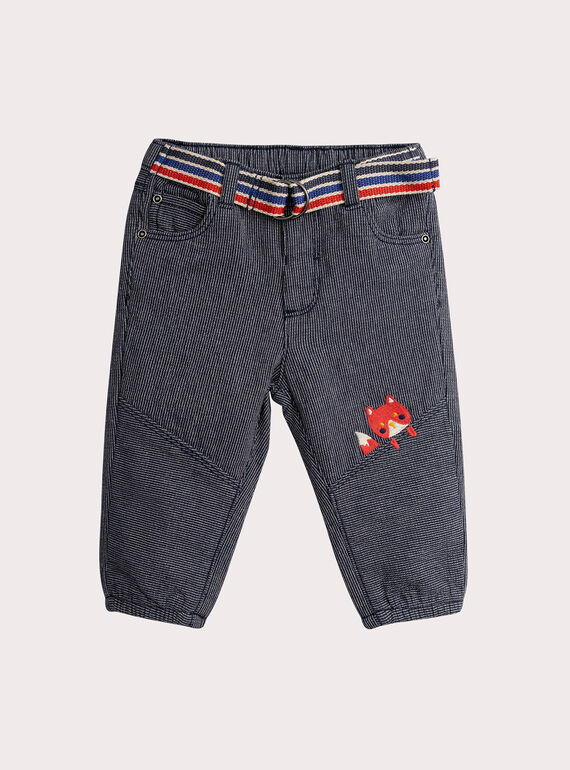 Pantalon rayé à animation renard pour bébé garçon VUROPAN1 / 24WG10P2PAN707