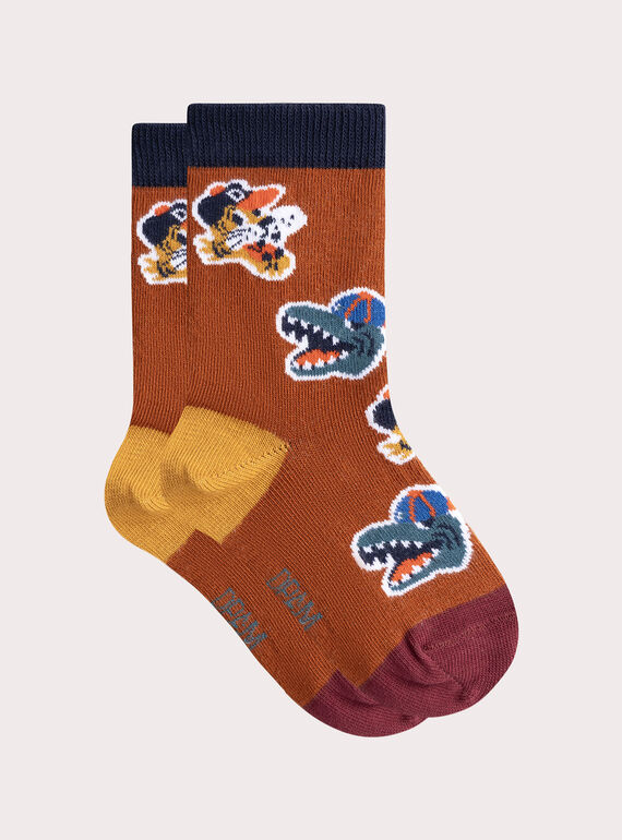 Chaussettes à motif tigres pour garçon VYOJOCHO3 / 24WI02G5SOQ408