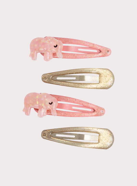 Lot de 4 barrettes petits éléphants pour fille VYAJOCLIP1 / 24WI01L3BRT099