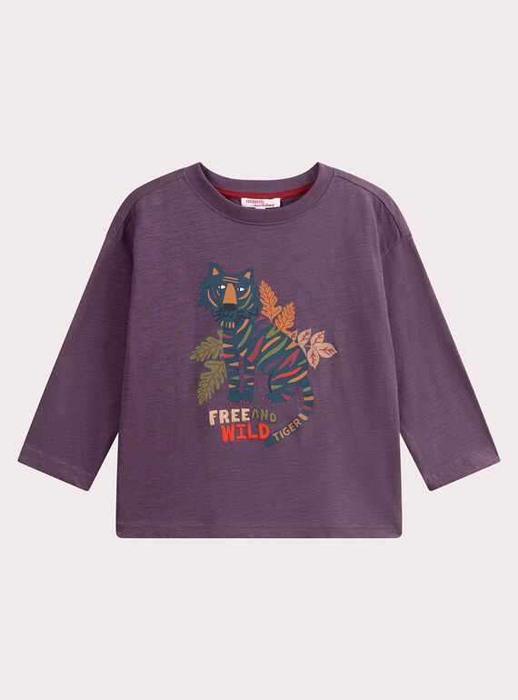 T-shirt violet animation lion pour garçon VODATEE2 / 24W90221TML712