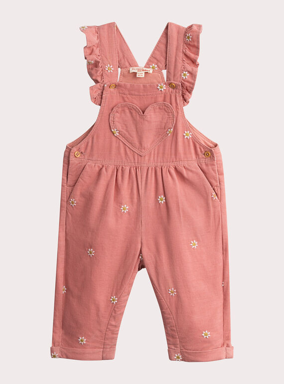 Combinaison rose en velours pour bébé fille VIKLISAL / 24WG0941CBL303