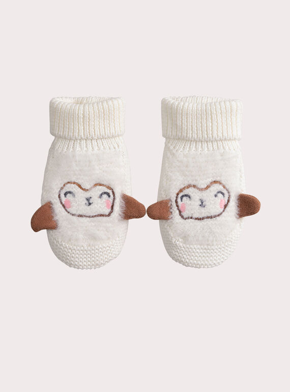 Chaussons naissance brodés en tricot VOU1CHOS / 24WF42C1CHP001