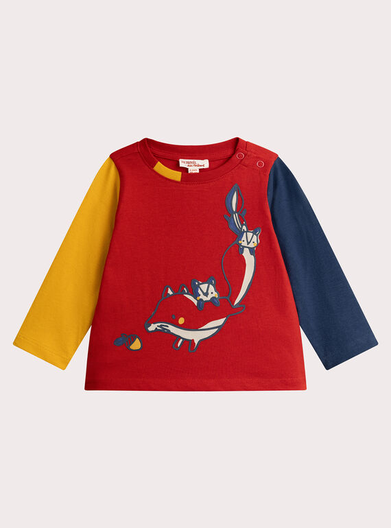 T-shirt manches longues à animation animalière pour bébé garçon VUROTEE3 / 24WG10P1TML505