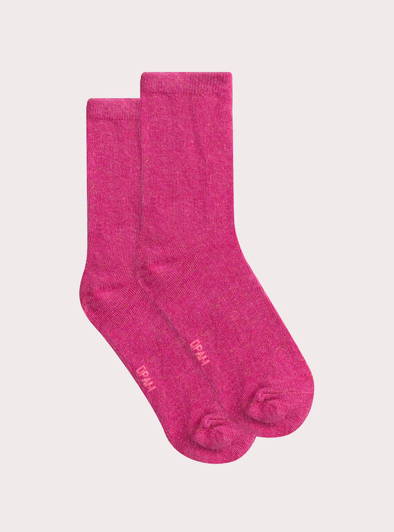 Chaussettes roses paillettés pour fille VYAJOSCHO2 / 24WI01G1SOQ030