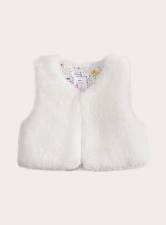 Gilet sans manche réversible naissance pour fille  VOU1GIL2 / 24WF03C1GIL001