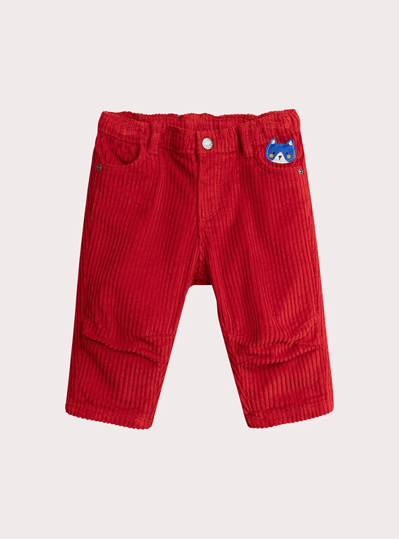 Jean en velours rouge pour bébé garçon VUROJEAN / 24WG10P1JEA505