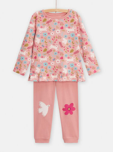 Pyjama velours rose renard cœurs bébé fille 1 MOIS